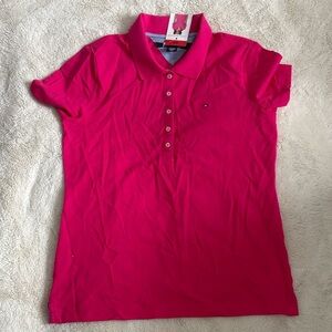Tommy Hilfiger Polo T-Shirt – Size M | Hot Pink | Logo Luxe | NWT